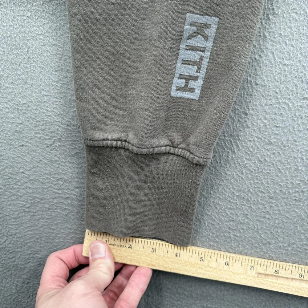Kith Sweatpants Mens Medium Brown Fleece Joggers Zip Pockets Elastic Logo Cuffed
